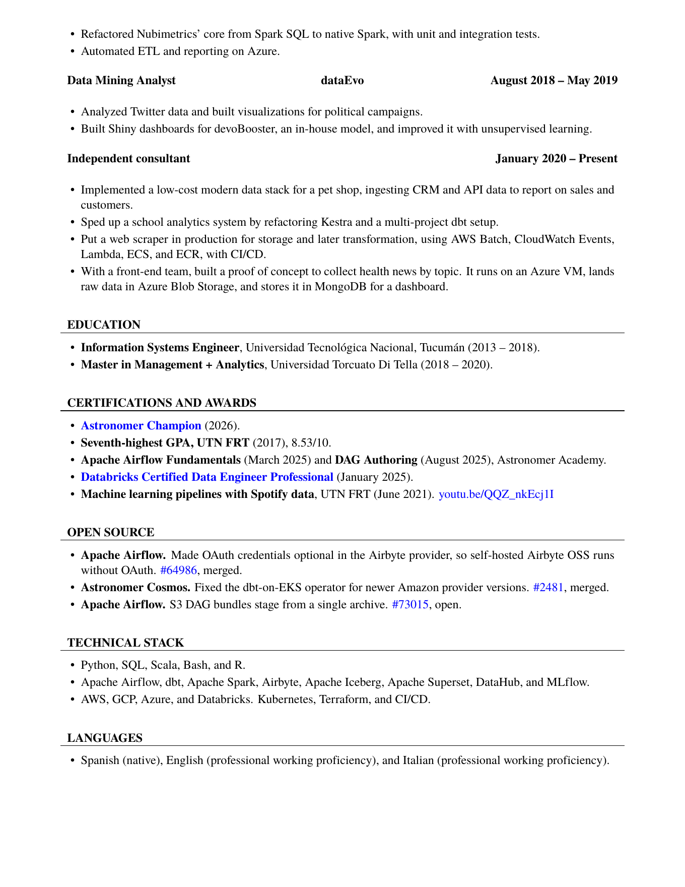 Curriculum vitae, page 2